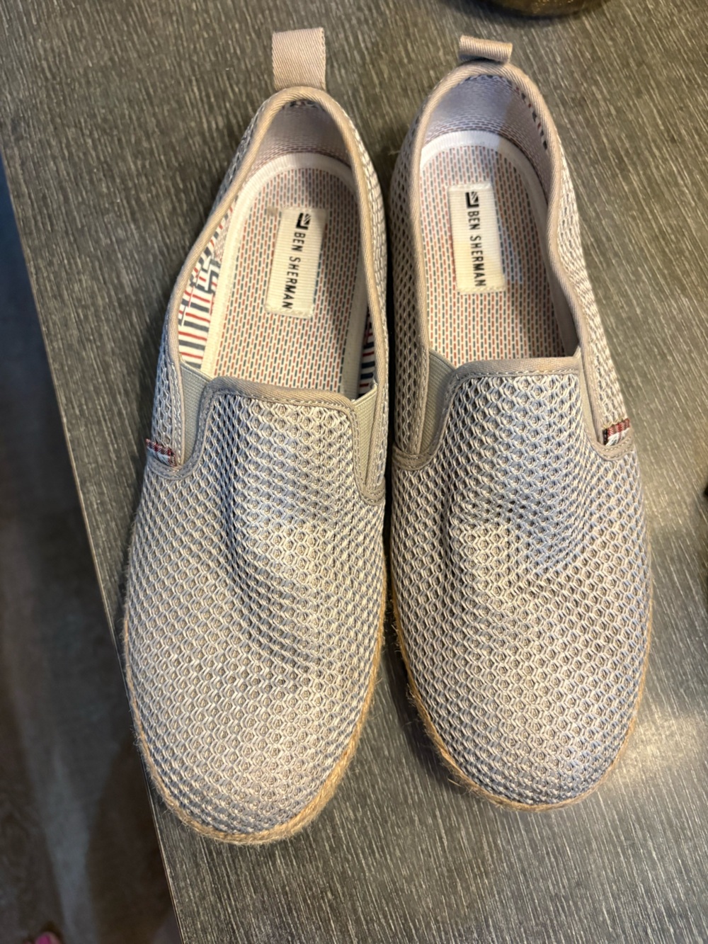 Ben Sherman Jensen natural slip on shoes gray. Size 9 men’s. Woven sole